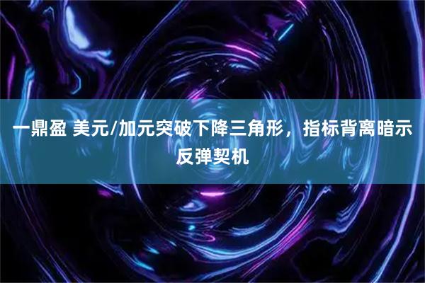 一鼎盈 美元/加元突破下降三角形，指标背离暗示反弹契机