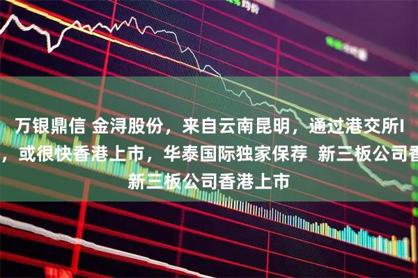 万银鼎信 金浔股份，来自云南昆明，通过港交所IPO聆讯，或很快香港上市，华泰国际独家保荐  新三板公司香港上市